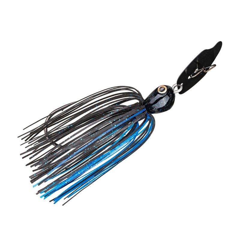 Strike King (TCVSJ38-2) Thunder Cricket Vibrating Swim Jig Fishing Lure, 2 - Black / Blue, 3/8 oz, Ultra-Stiff Stainless Steel Blade - Image 3